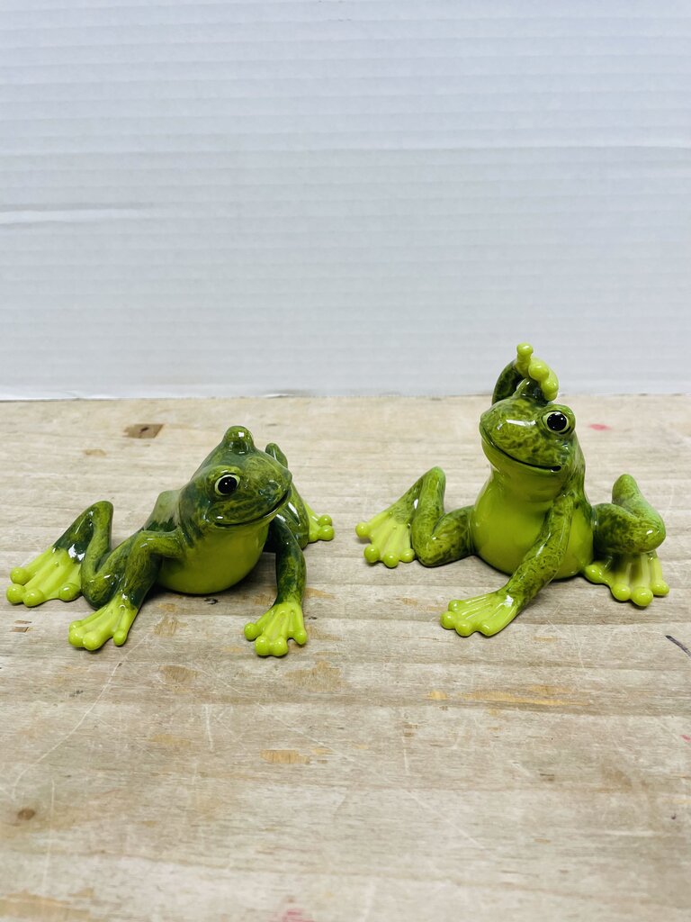 GANZ GREEN FROG FIGURINE SET OF 2