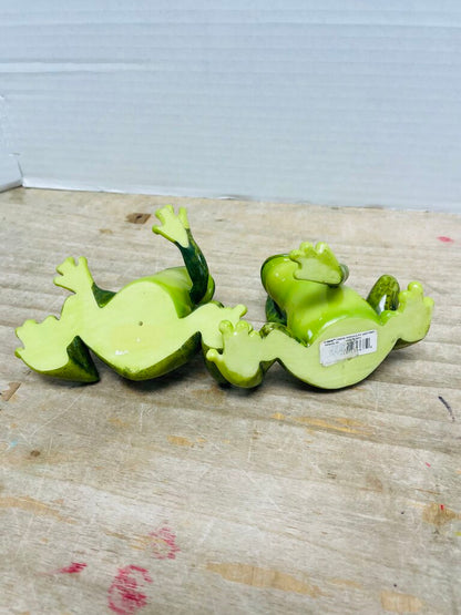 GANZ GREEN FROG FIGURINE SET OF 2