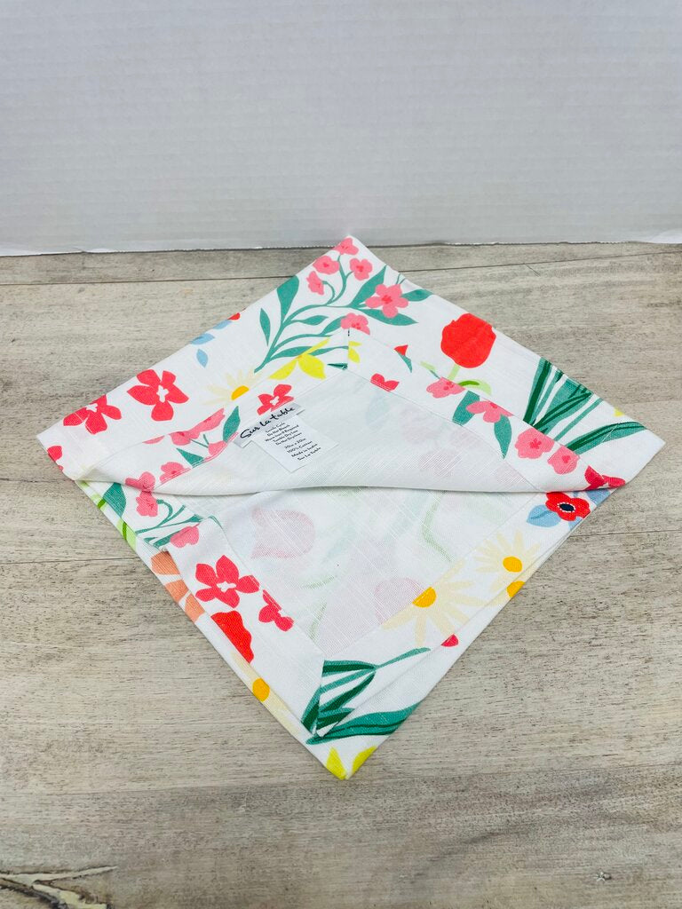 NWT SUR LA TABLE FLORAL NAPKINS SET OF 4 20"x20"