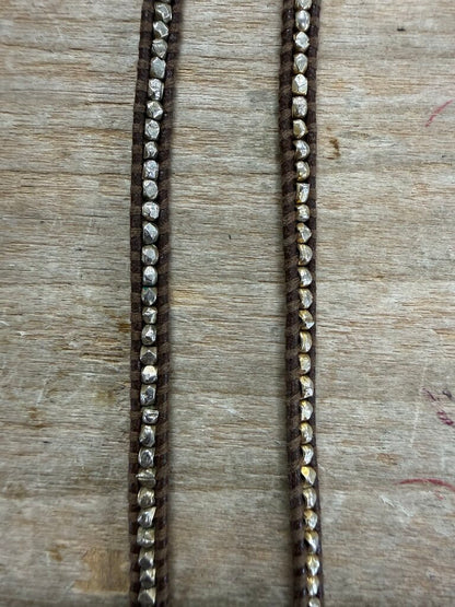 CHAN LUU BROWN LEATHER AND STERLING NECKLACE