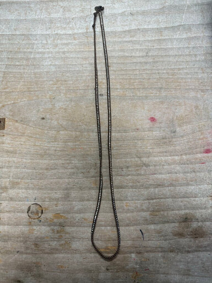 CHAN LUU BROWN LEATHER AND STERLING NECKLACE