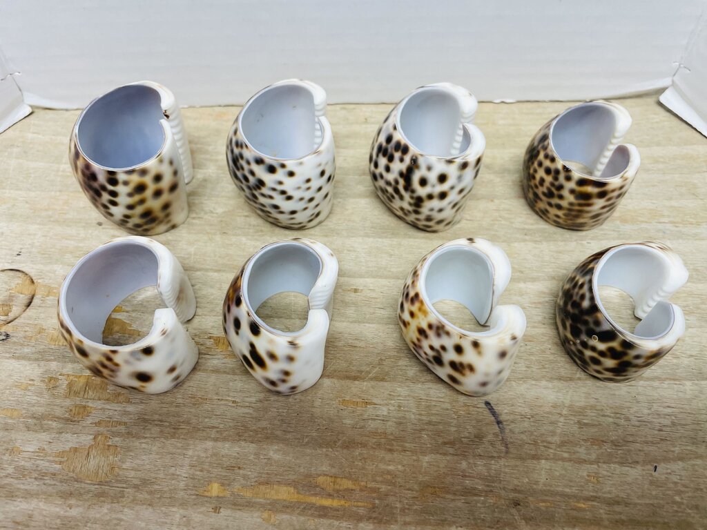 SET OF 8 SHELL NAPKIN RINGS