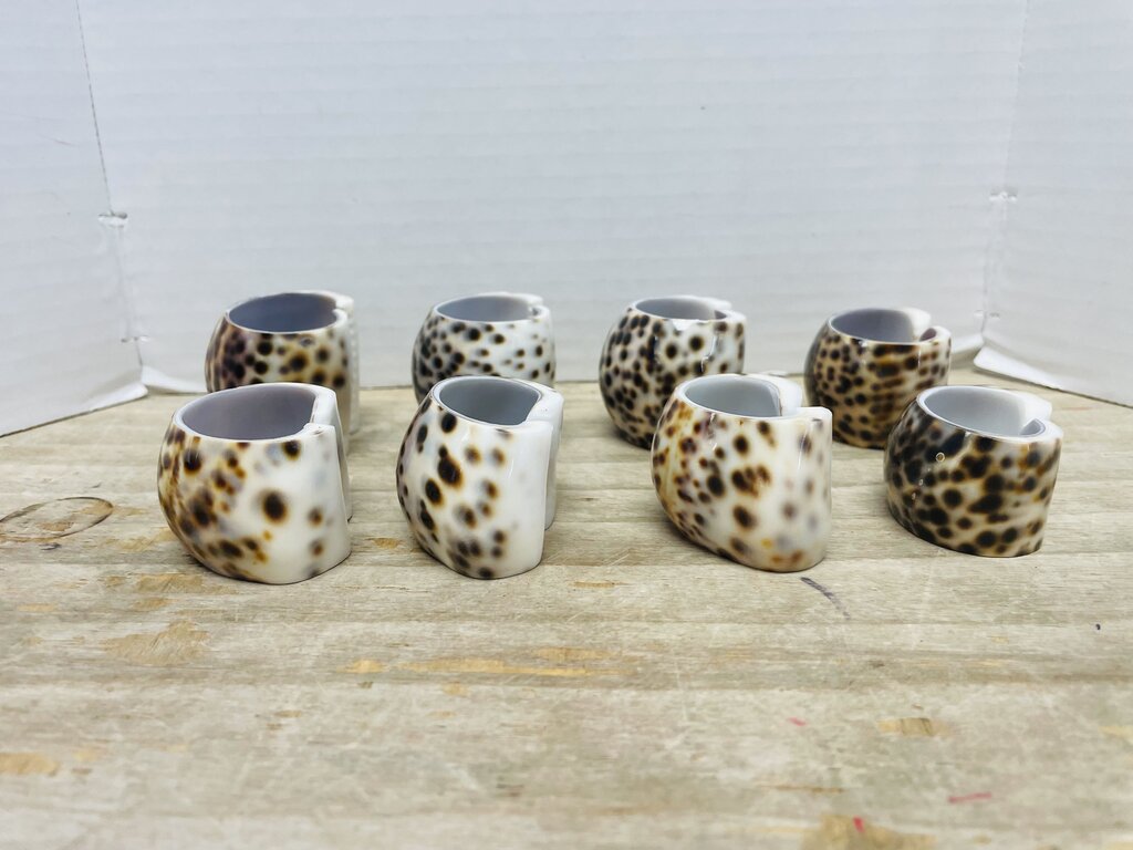 SET OF 8 SHELL NAPKIN RINGS