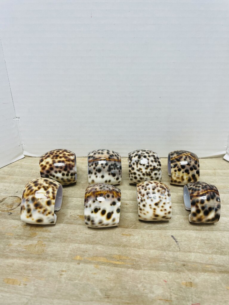 SET OF 8 SHELL NAPKIN RINGS