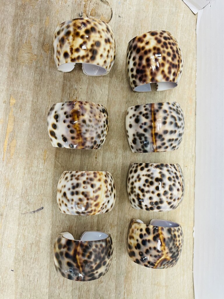 SET OF 8 SHELL NAPKIN RINGS