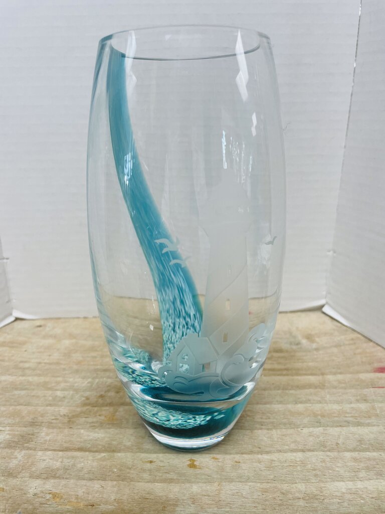 LENOX GLASS LIGHTHOUSE VASE