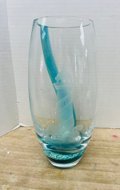LENOX GLASS LIGHTHOUSE VASE