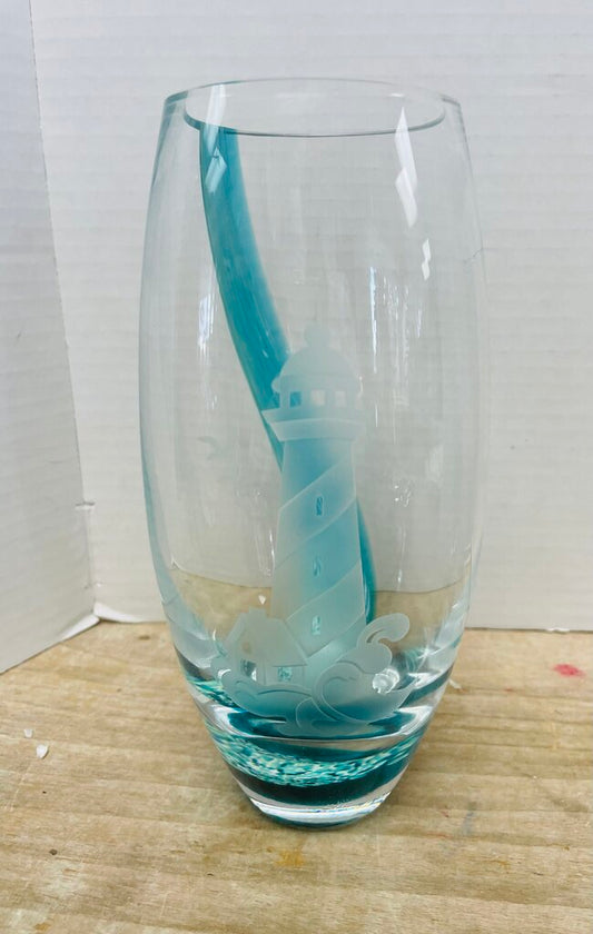 LENOX GLASS LIGHTHOUSE VASE