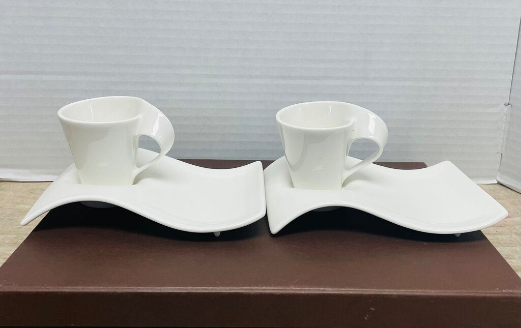 VILLEROY AND BOCH WAVE ESPRESSO SET OF 2