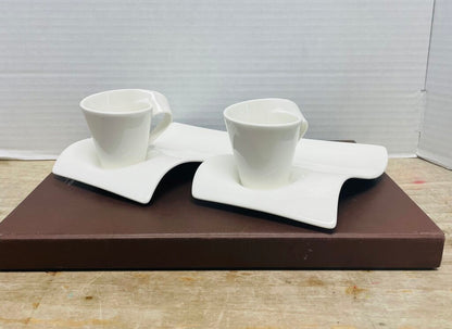VILLEROY AND BOCH WAVE ESPRESSO SET OF 2