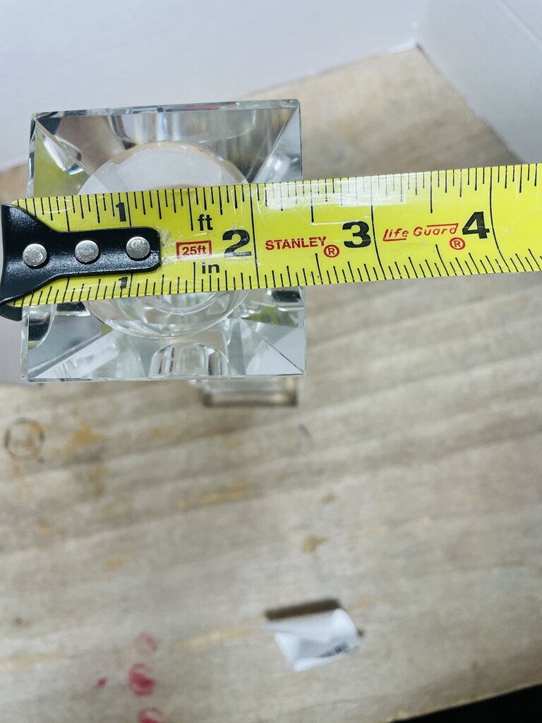 VINTAGE STACKED CUBED CRYSTAL CANDLESTICK