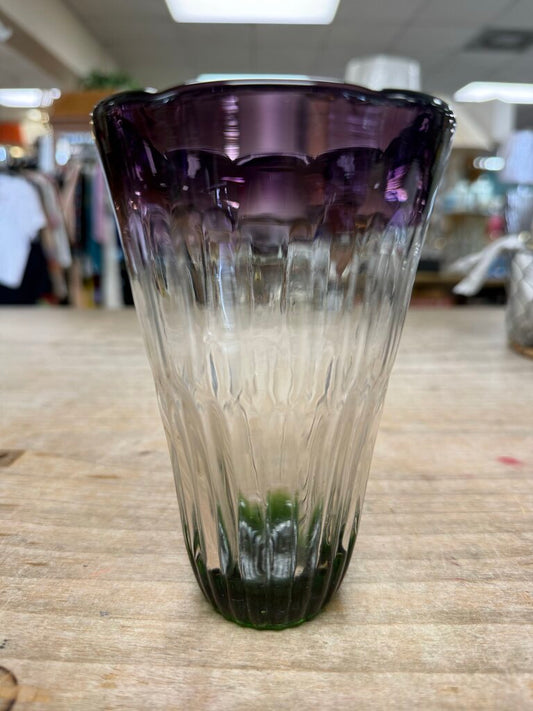 ANTHROPOLOGIE SAINTPAULIA TUMBLER TULIP HANDBLOWN GLASS