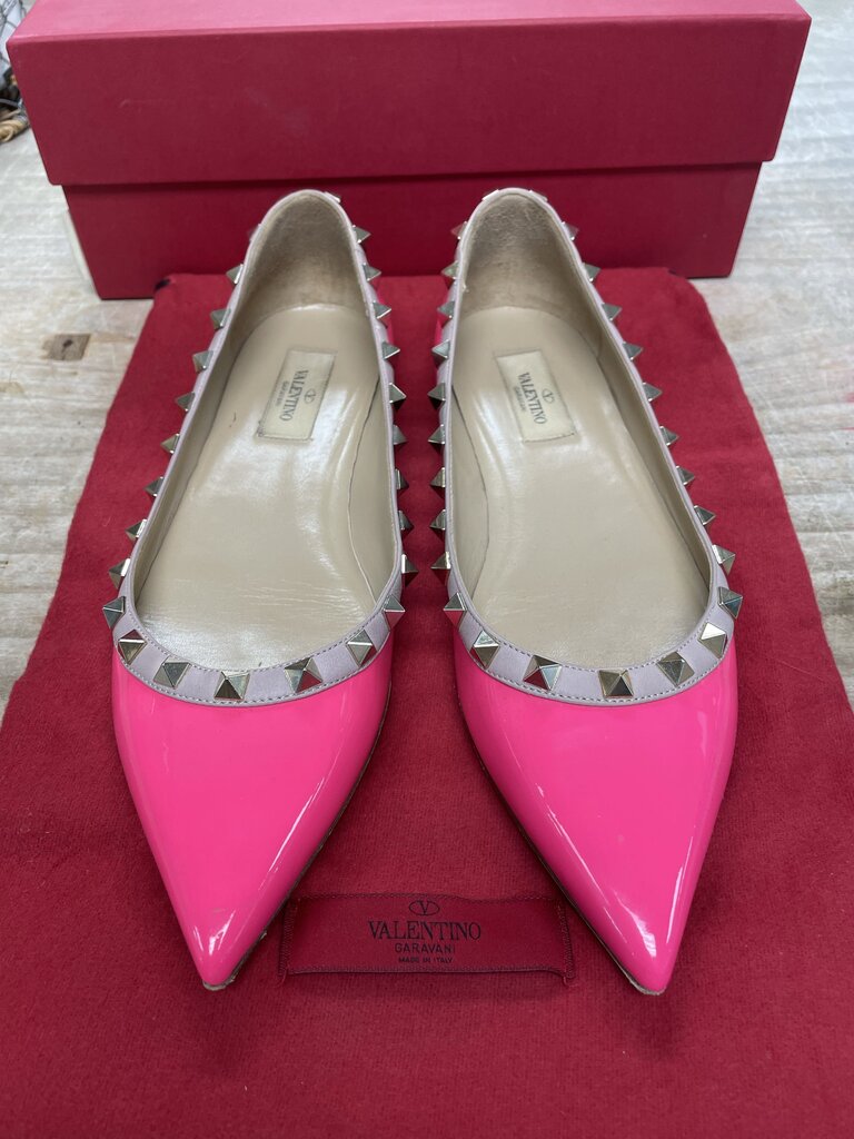 VALENTINO ROCKSTAR FLATS (PINK) SIZE 38