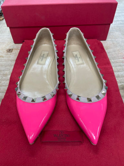 VALENTINO ROCKSTAR FLATS (PINK) SIZE 38