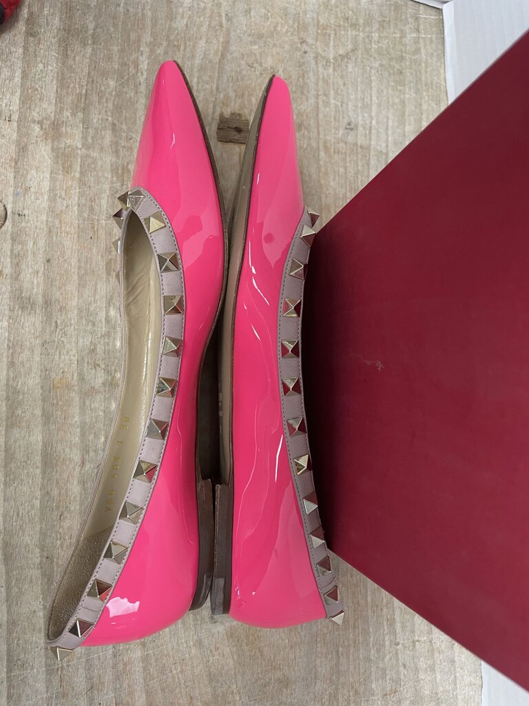 VALENTINO ROCKSTAR FLATS (PINK) SIZE 38