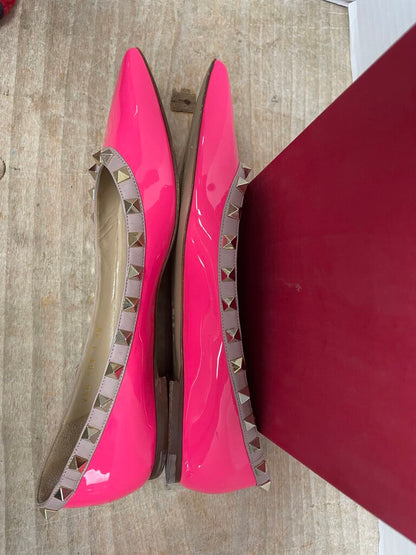 VALENTINO ROCKSTAR FLATS (PINK) SIZE 38