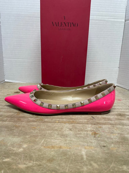 VALENTINO ROCKSTAR FLATS (PINK) SIZE 38
