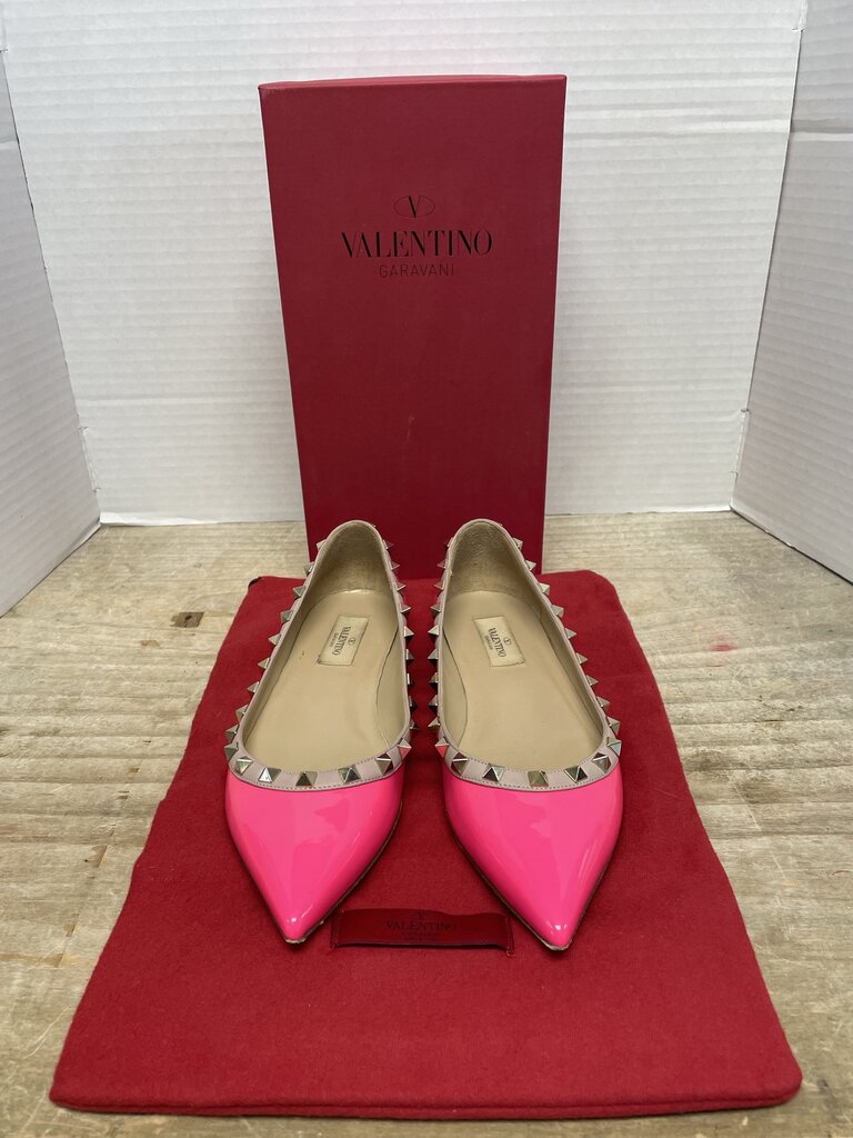 VALENTINO ROCKSTAR FLATS (PINK) SIZE 38