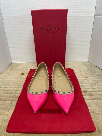 VALENTINO ROCKSTAR FLATS (PINK) SIZE 38
