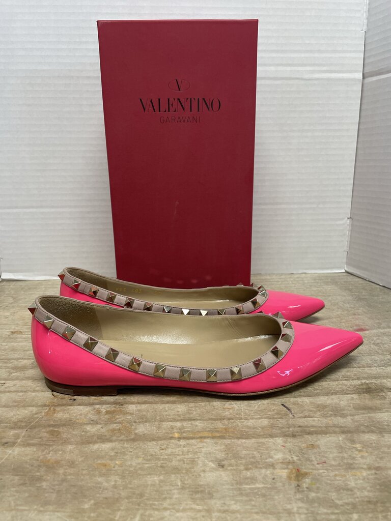 VALENTINO ROCKSTAR FLATS (PINK) SIZE 38