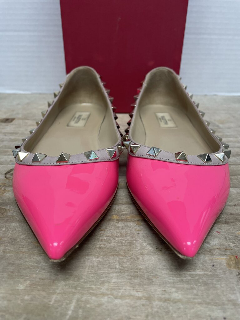 VALENTINO ROCKSTAR FLATS (PINK) SIZE 38