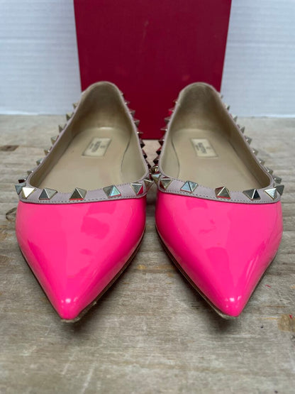 VALENTINO ROCKSTAR FLATS (PINK) SIZE 38