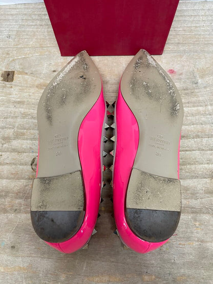 VALENTINO ROCKSTAR FLATS (PINK) SIZE 38