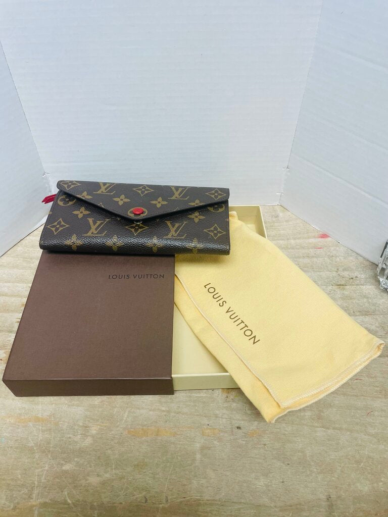 LOUIS VUITTON WALLET RED BUTTON