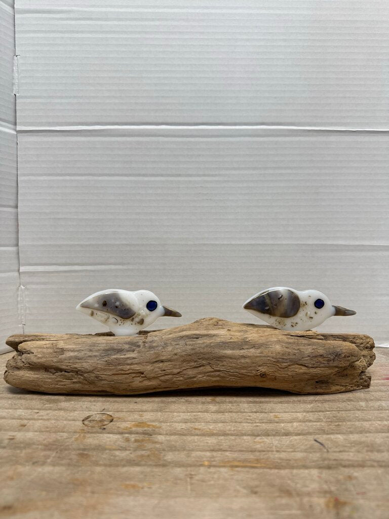 DRIFTWOOD AND SAND PIPER GLASS DECOR