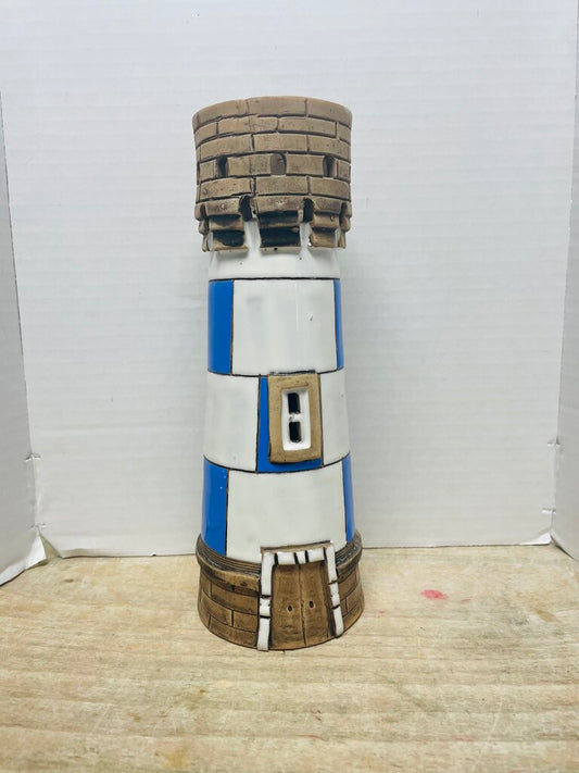 SIGNED HANDMADE IN LITHUANIA CERAMIC LIGHTHOUSE #69