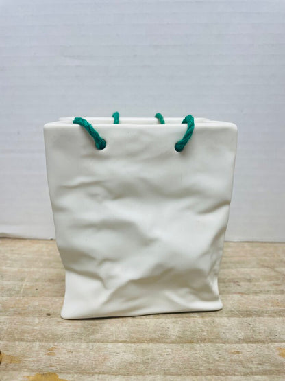 CERAMIC CRINKLE PAPER BAG DECOR/VASE