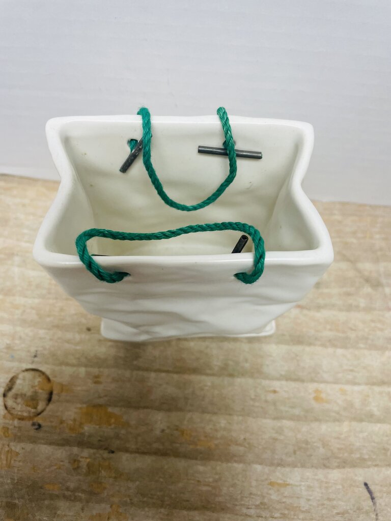 CERAMIC CRINKLE PAPER BAG DECOR/VASE