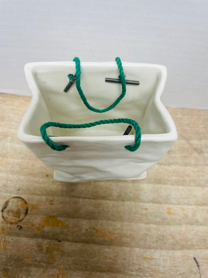 CERAMIC CRINKLE PAPER BAG DECOR/VASE