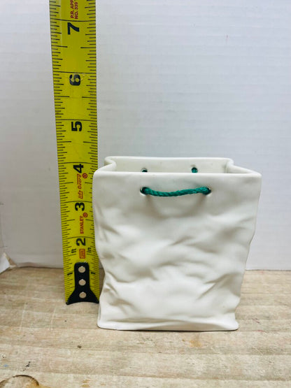 CERAMIC CRINKLE PAPER BAG DECOR/VASE