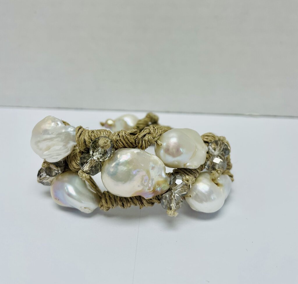 MELA TRIPLE CORD PEARL BRACELET