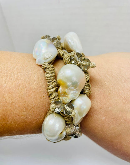 MELA TRIPLE CORD PEARL BRACELET