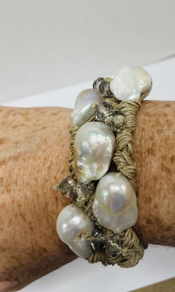 MELA TRIPLE CORD PEARL BRACELET