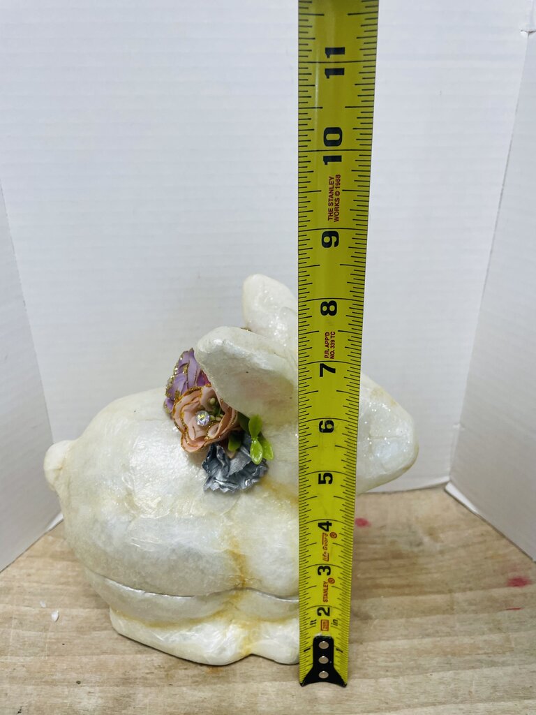 CAPIZ SHELL BUNNY RABBIT TRINKET BOX