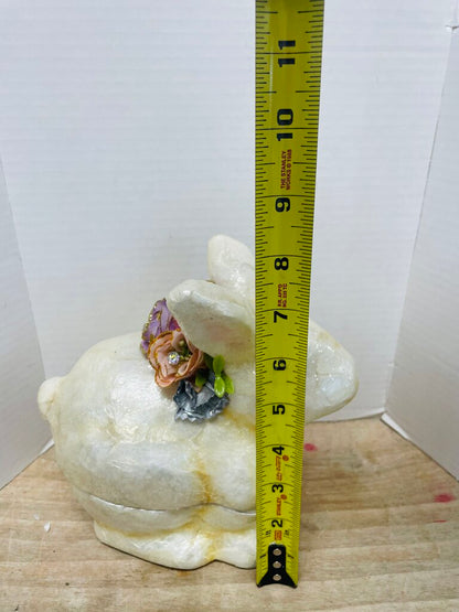CAPIZ SHELL BUNNY RABBIT TRINKET BOX