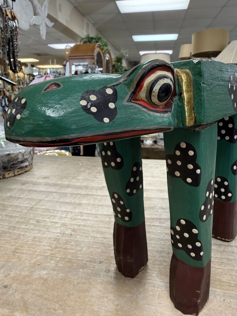 INDONESIAN FOLK ART FROG STOOL