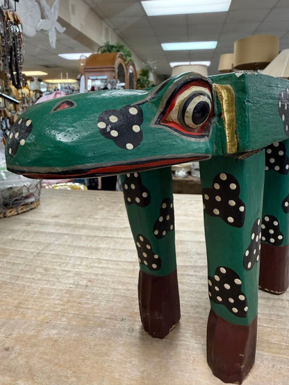 INDONESIAN FOLK ART FROG STOOL