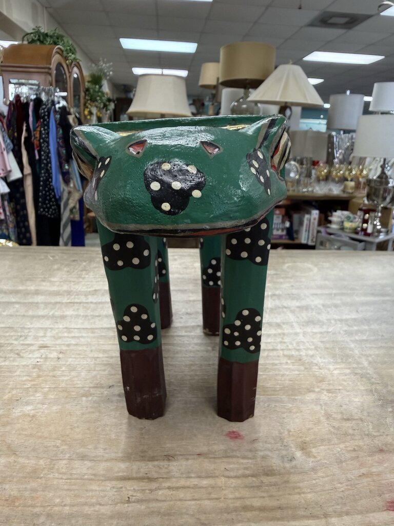 INDONESIAN FOLK ART FROG STOOL