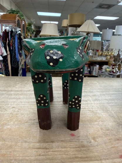 INDONESIAN FOLK ART FROG STOOL