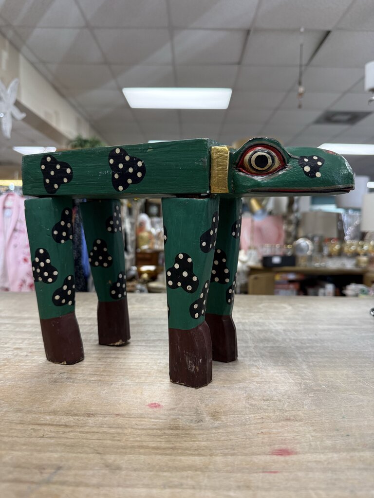 INDONESIAN FOLK ART FROG STOOL