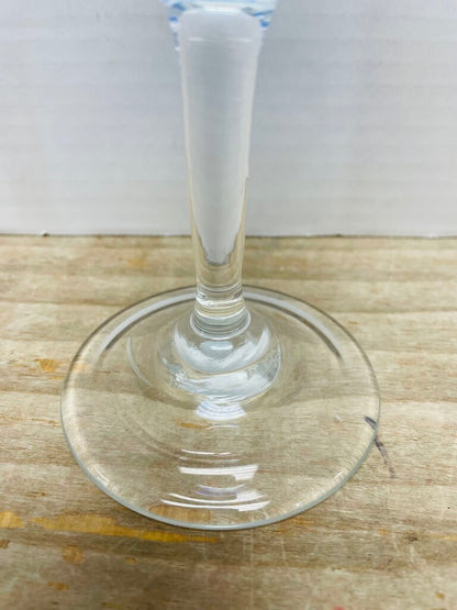 HAND BLOWN GLASS OCEAN WAVE SIGNED WINE GLASS