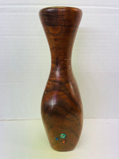 WOODEN VASE SIGNED