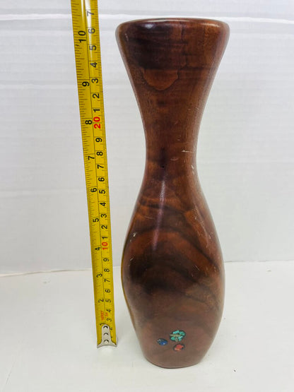 WOODEN VASE SIGNED