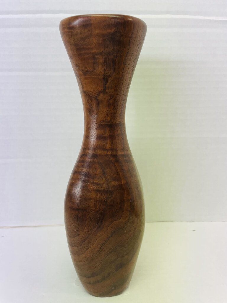 WOODEN VASE SIGNED