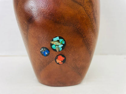 WOODEN VASE SIGNED