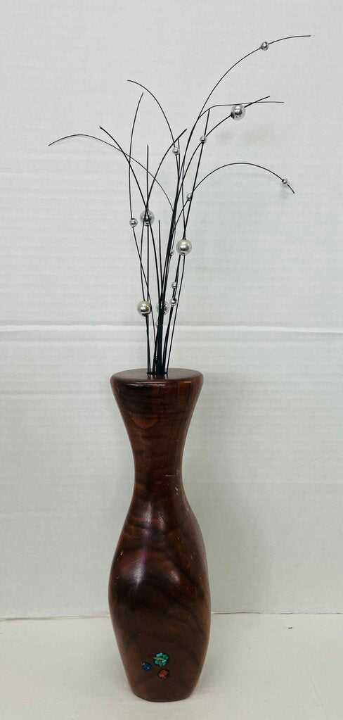 WOODEN VASE SIGNED